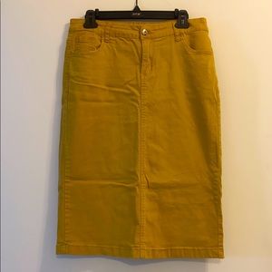 Mustard Yellow Denim Skirt